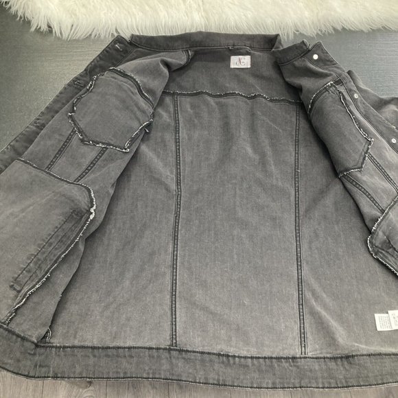 DC Men’s Denim Jean Jacket Charcoal Matt Black Unisex Adult Size X 99% Cotton - Picture 4 of 12